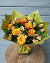 Букет цветов из:  Альстромерии и Розы #REPLACE_PRED# Красногорский Республики Марий Эл