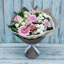 Букет цветов из:  Герберы, Альстромерии и Хризантемы в Красногорский Республики Марий Эл
