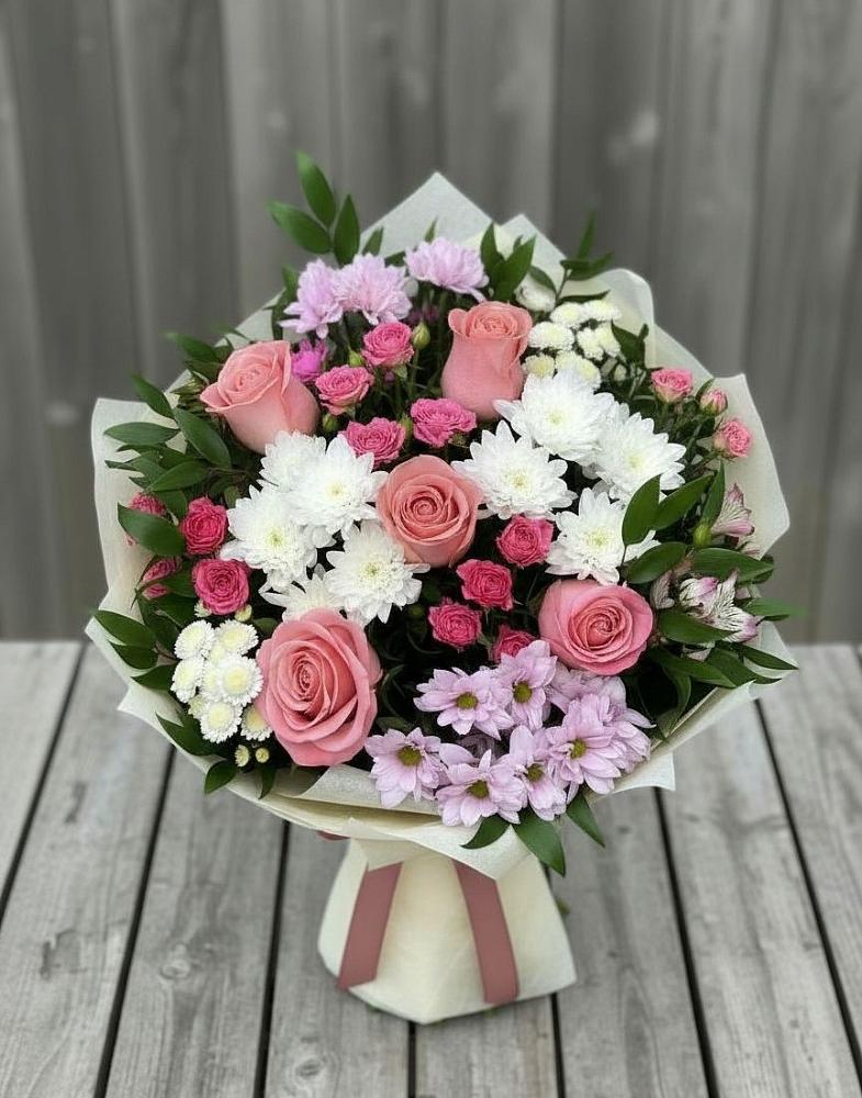 Букет цветов из: Альстромерии, Гвоздики, Розы и Хризантемы в Красногорский Республики Марий Эл