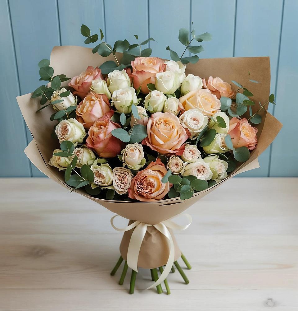 Букет цветов из: Альстромерии и Розы в Красногорский Республики Марий Эл