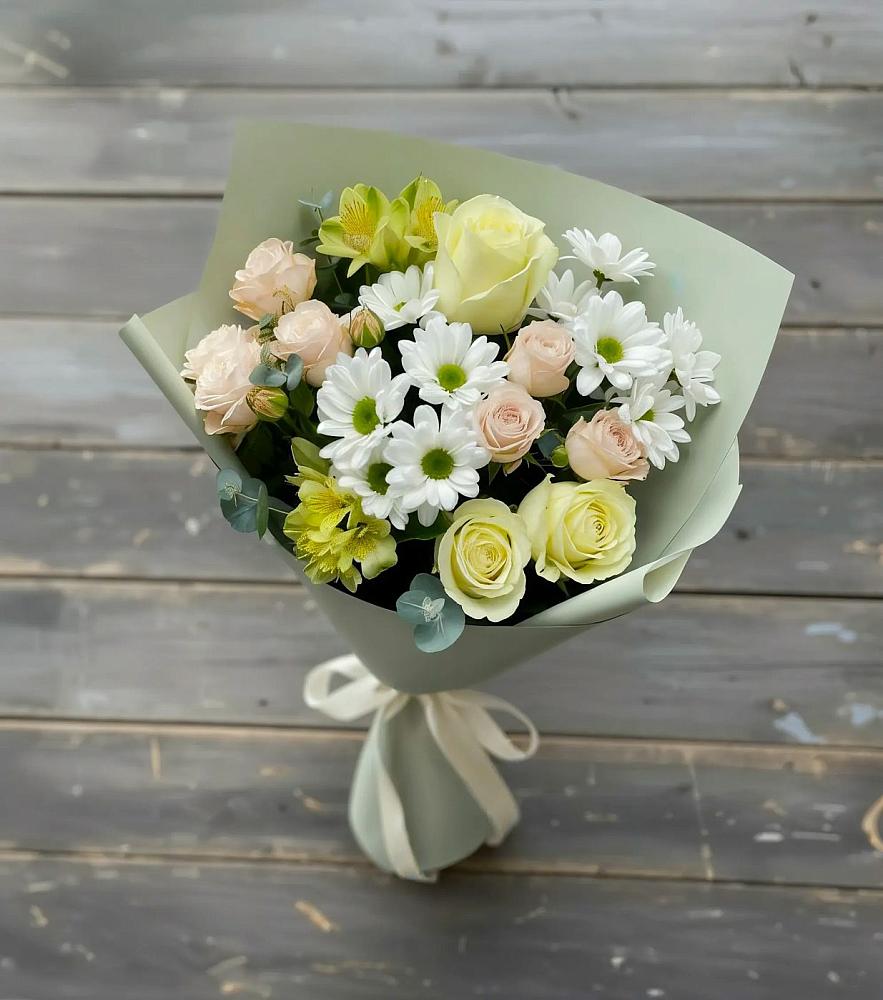 Букет цветов из: Альстромерии, Розы и Хризантемы в Красногорский Республики Марий Эл