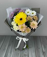 Букет цветов из:  Розы, Герберы и Хризантемы в Красногорский Республики Марий Эл