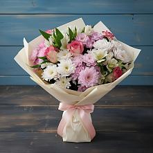 Букет цветов из:  Хризантемы, Альстромерии и Розы в Красногорский Республики Марий Эл