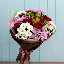 Букет цветов из:  Розы, Хризантемы и Альстромерии в Красногорский Республики Марий Эл
