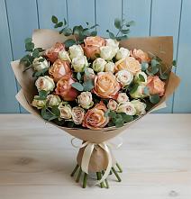 Букет цветов из:  Альстромерии и Розы #REPLACE_PRED# Красногорский Республики Марий Эл